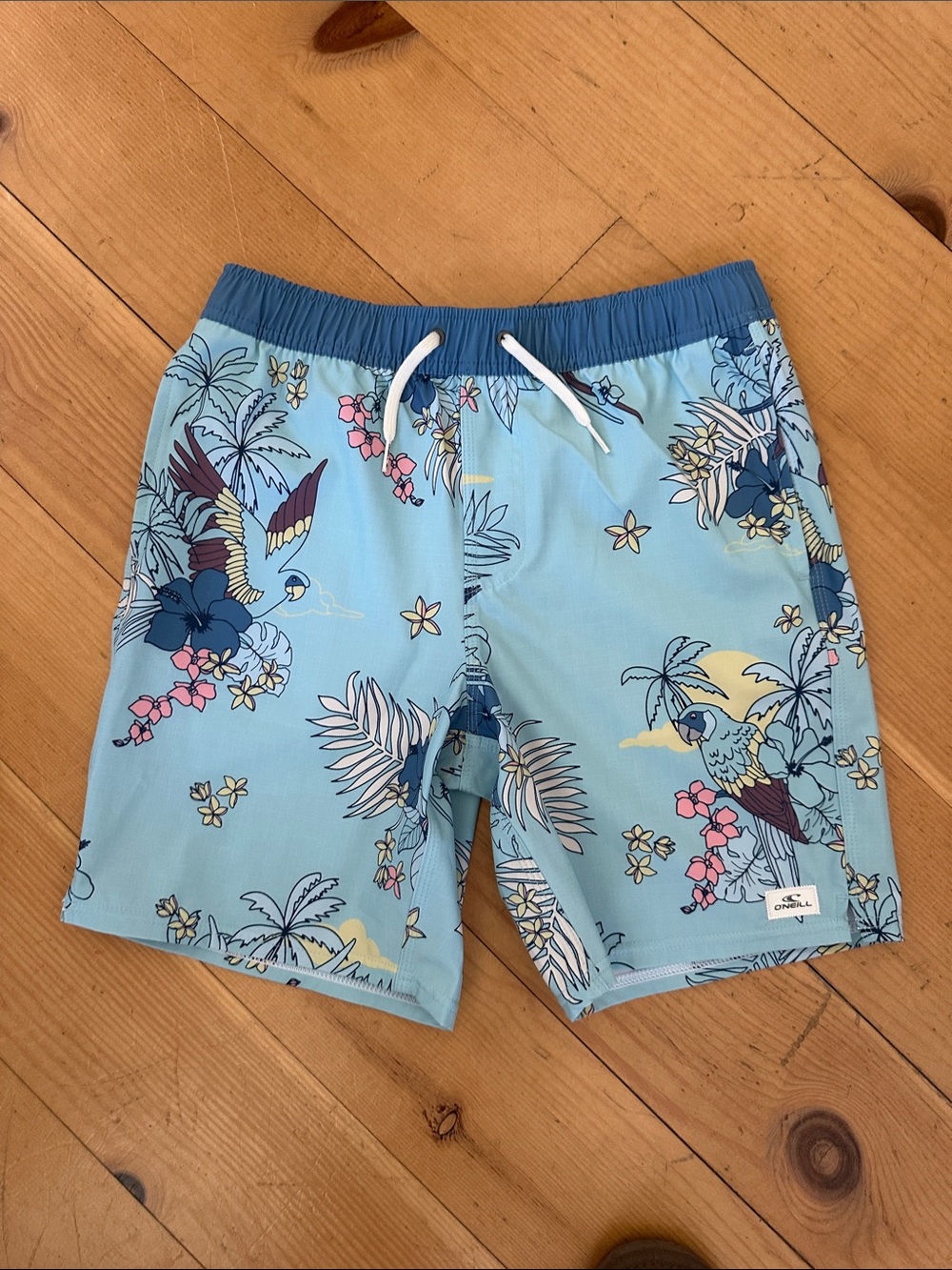 O'Neill Light Blue Stretch Swim Shorts. Boys L